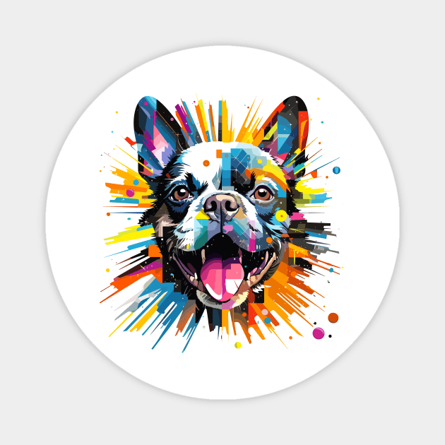 French Bulldog Dog Pet World Animal Lover Furry Friend Abstract Magnet by Cubebox